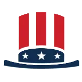 Certified US Government contractor icon: Uncle Sam hat for management services and supply in Asia